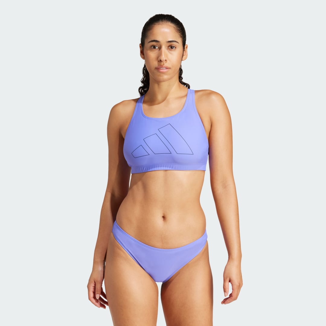 Badkläder adidas Performance Big Bars Bikini Top Purpur | JJ2170, 0