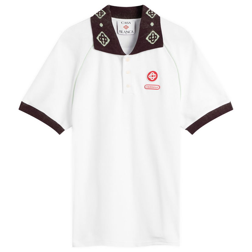 Polotröja Casablanca Textured Pique Chenille Collar Raglan Polo Flerfärgad | M-AW25-JTP-435-01