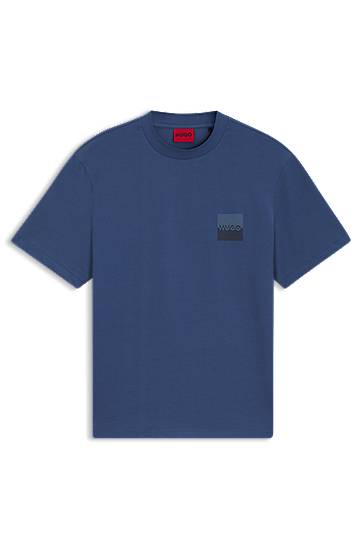 T-shirt BOSS Relaxed Fit Cotton Tee with Split Logo by HUGO Blå | 50542816, 0