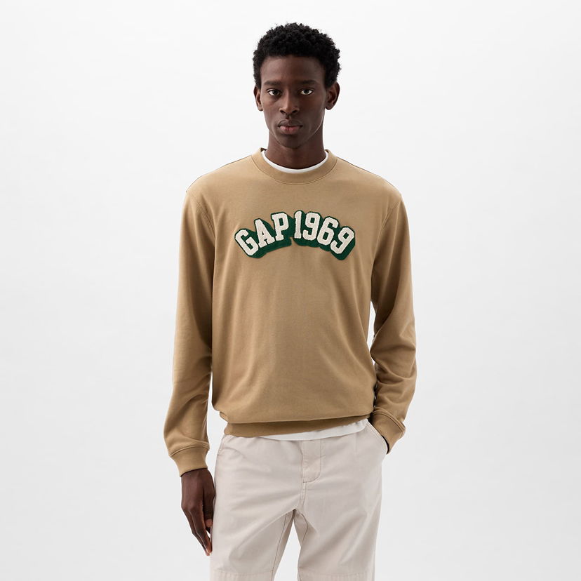 Sweatshirt GAP Logo Crewneck Sweatshirt Perfect Khaki Grön | 829103-08
