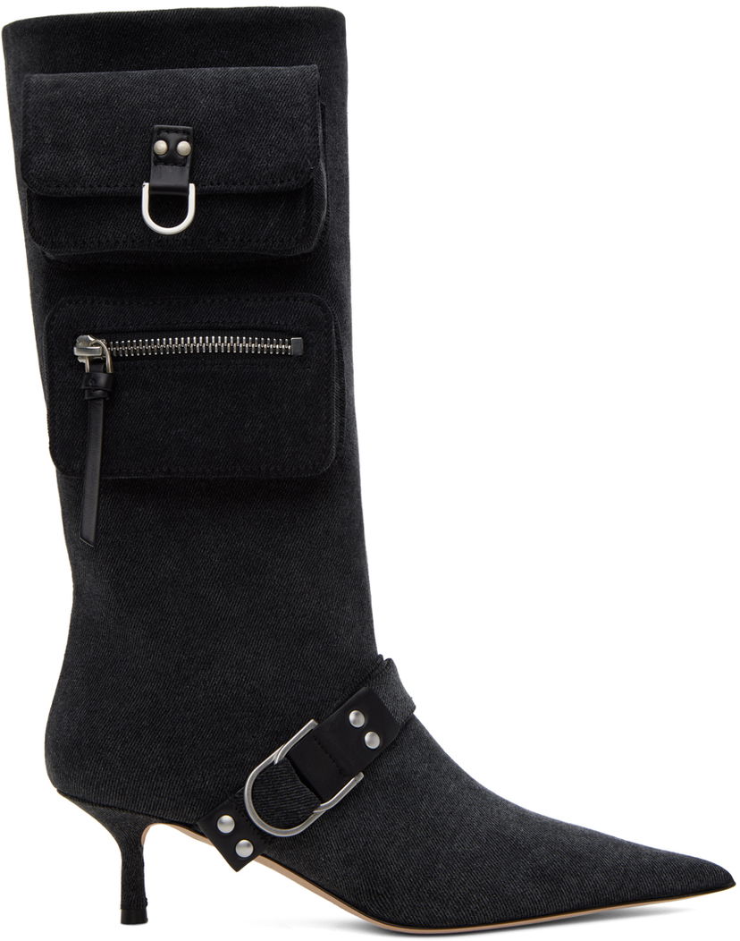 Kläder Blumarine Blumarine Jeanne Denim Kitten Heel Boots Svart | 6F3525TX02994013
