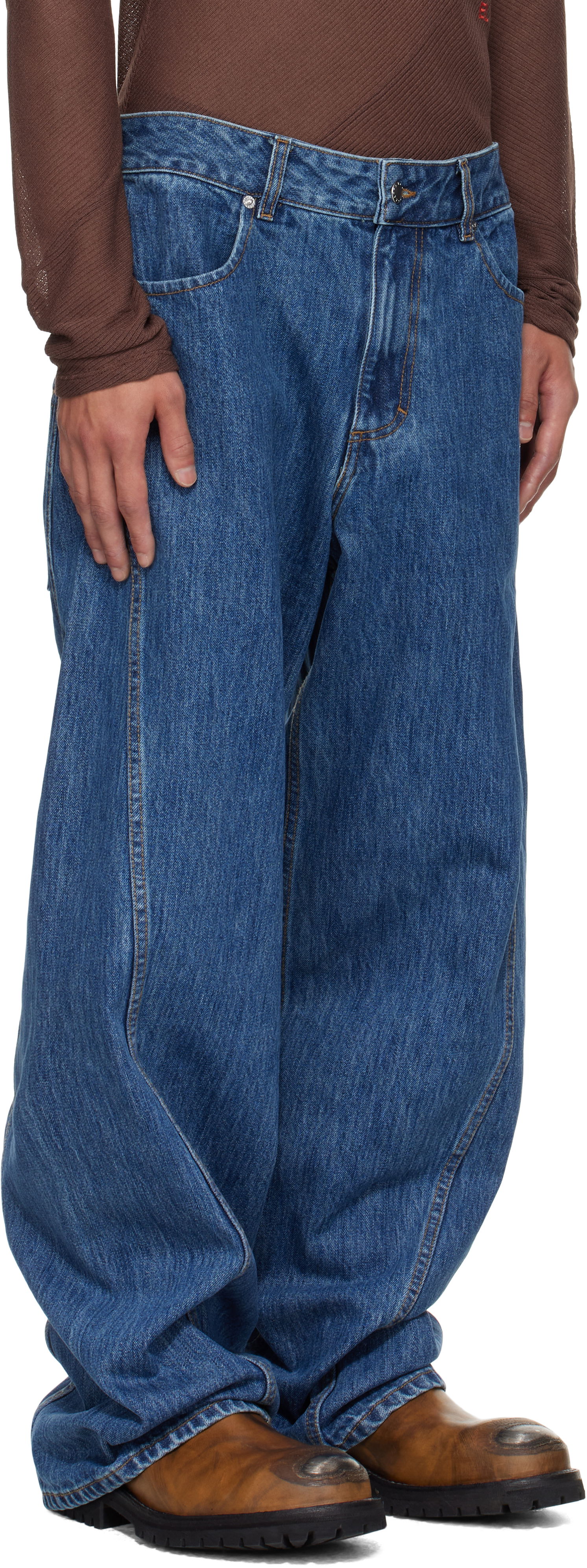 Jeans Eckhaus Latta Eckhaus Latta Bend Jeans Blå | 1225-EL-PF25-VI, 1