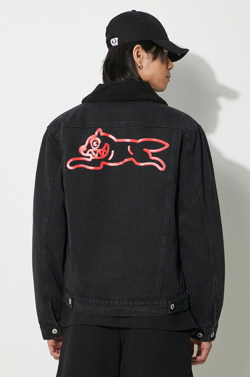 Jacka BBC IceCream ICECREAM Running Dog Sherpa Denim Jacket Svart | IC24147