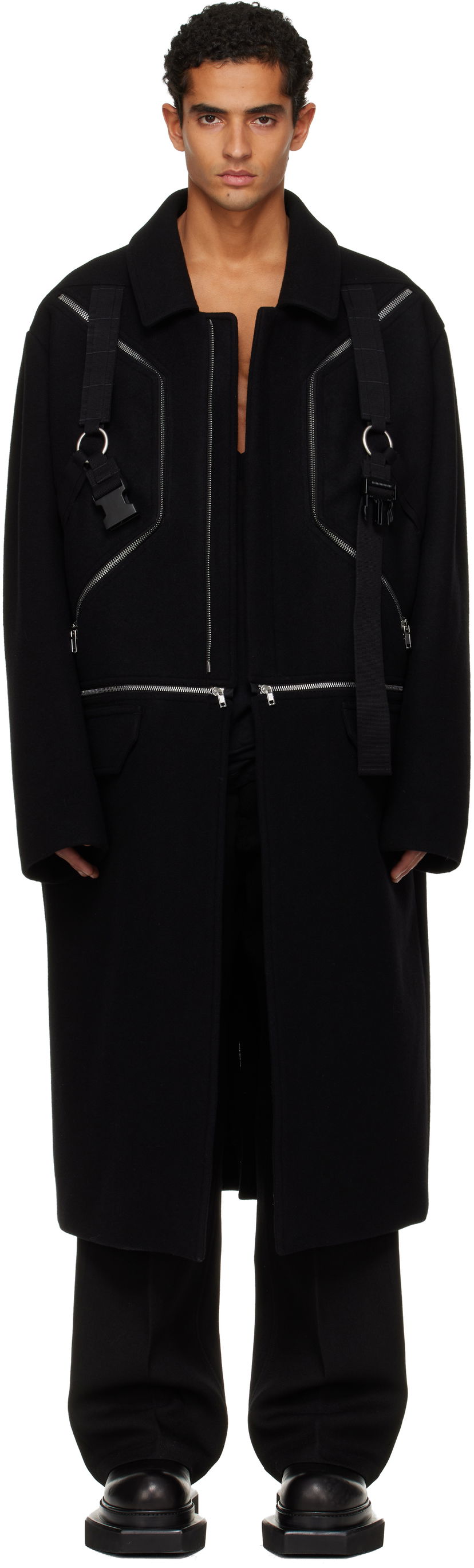 Rockar Rick Owens Concordians Blixa Jumbo Mac Coat Svart | RR02E1903 WSFER1