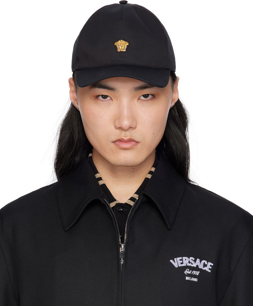 Keps Versace Versace Embroidered Logo Cap Svart | 1010746_1A14003