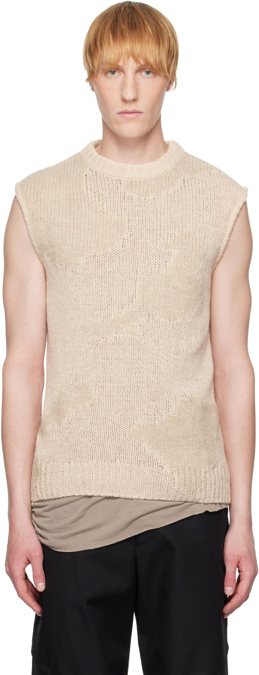 Sweater HELIOT EMIL HELIOT EMIL Ophiolite Knit Vest Beige | SS25_M_07_074_ST18