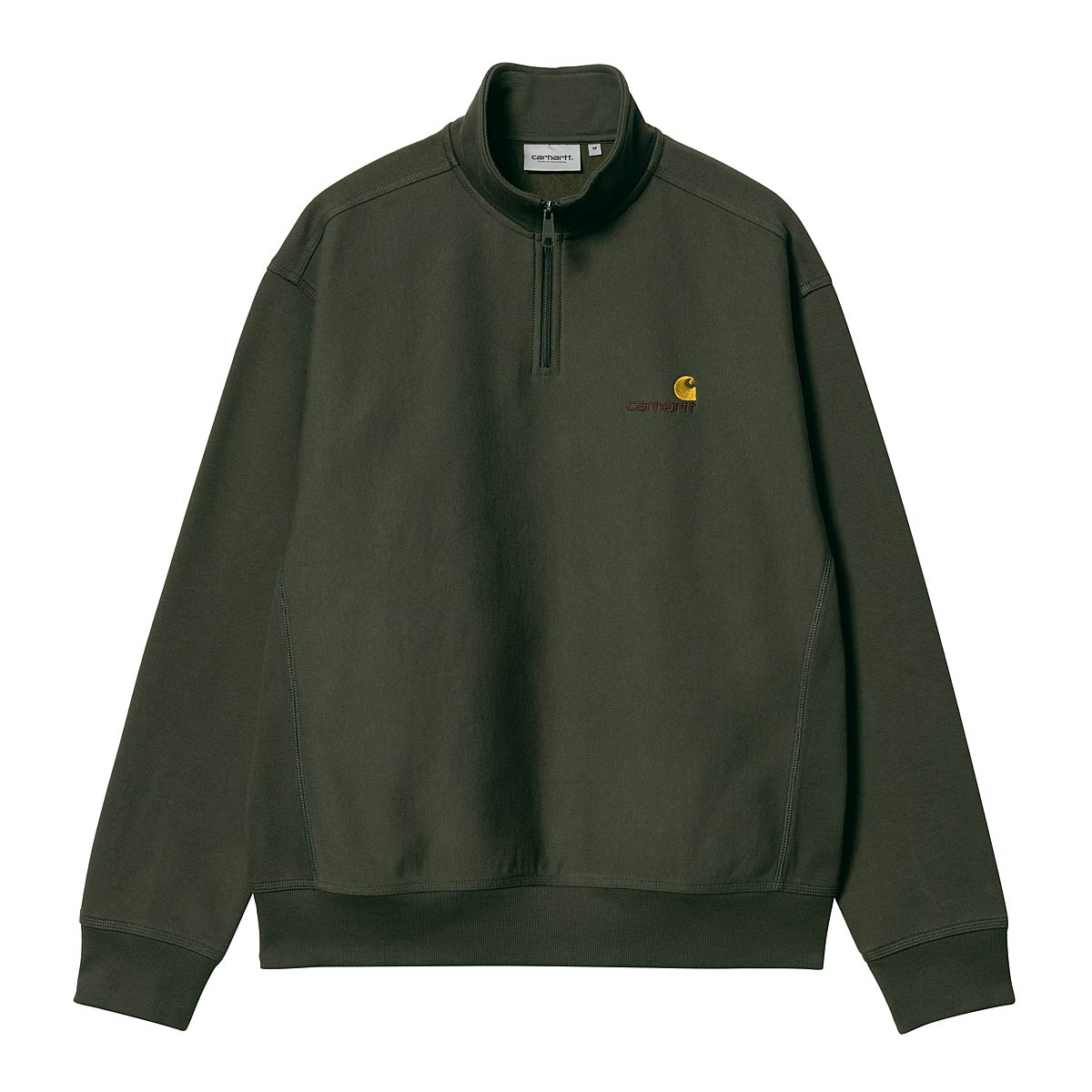 Sweatshirt Carhartt WIP Half Zip American Script Sweat Grön | I027014.1NQXX, 1