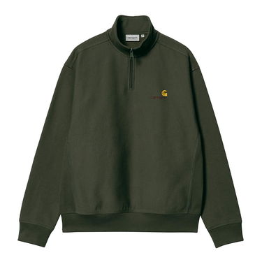 Sweatshirt Carhartt WIP Half Zip American Script Sweat Grön | I027014.1NQXX, 1
