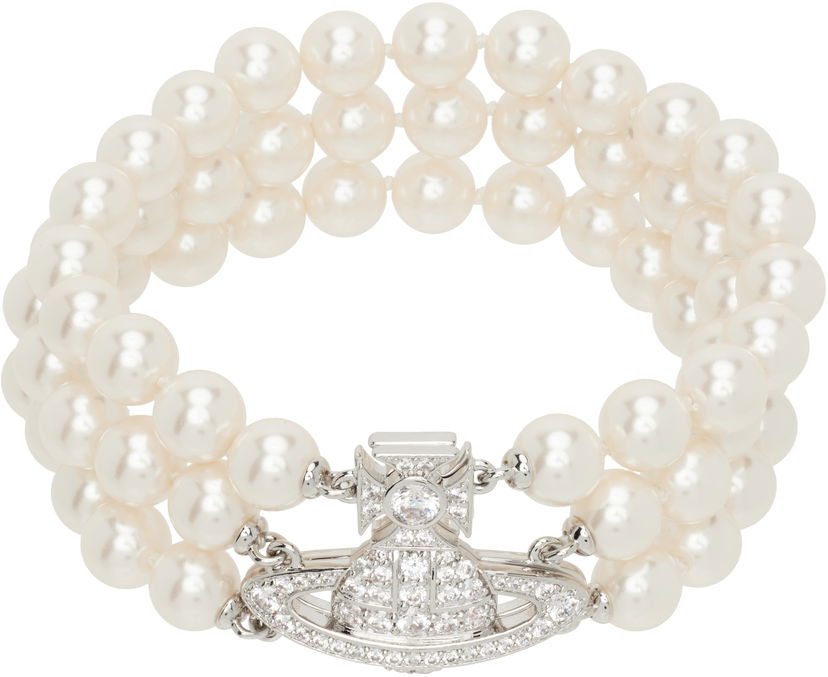 Armband Vivienne Westwood Vivienne Westwood Graziella Three Row Pearl Bracelet Vit | 6103008J-02P132