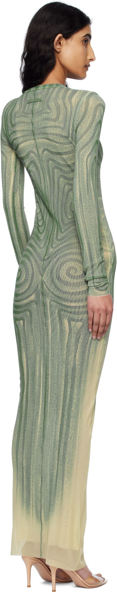 Klä Jean Paul Gaultier Jean Paul Gaultier 'The Long Spirale' Maxi Dress Grön | 25/34-F-RO390-T587-0351, 2