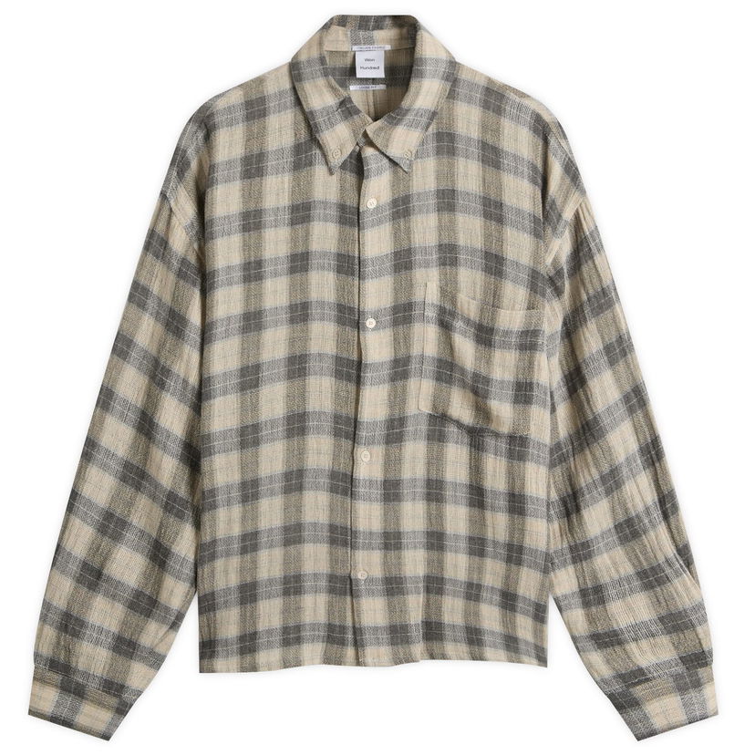Jacka Won Hundred Maza Check Overshirt Beige | 3913-14300