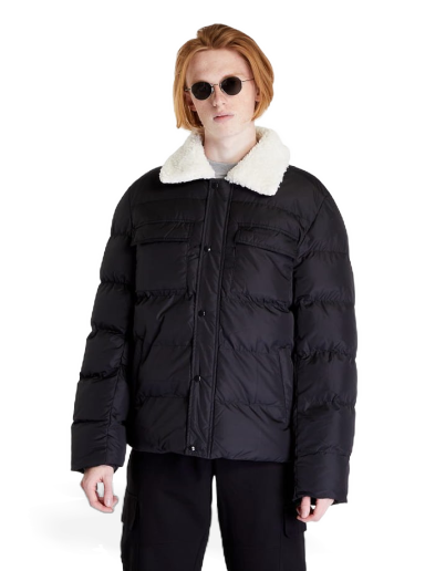 Pufferjacka Urban Classics Sherpa Collar Padded Shirt Jacket Svart | TB5536 black