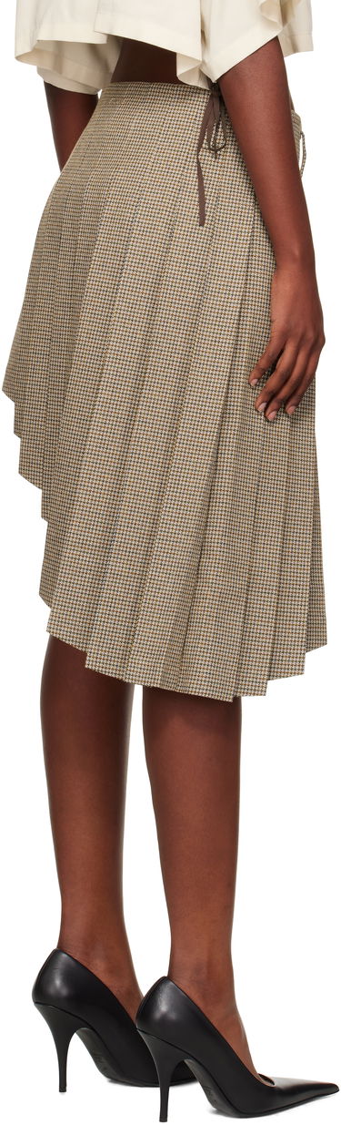 Kjol We11done We11done Asymmetric Checked Midi Skirt Brun | WD-SK2-25-276-W-BG, 2