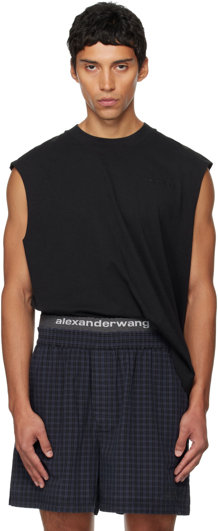 Linne Alexander Wang Alexander Wang Muscle Tank Top Svart | 6CC3251105