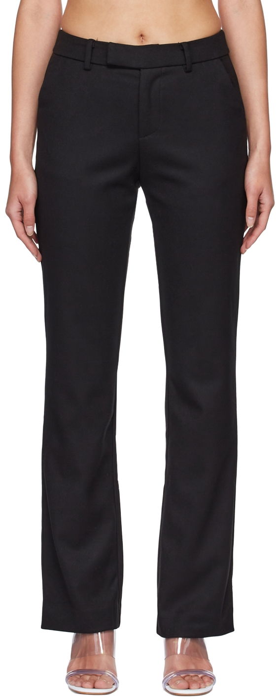Byxor GUIZIO Guizio Polyester Straight-Leg Trousers Svart | DGH20P885