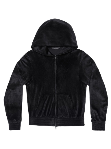 Sweatshirt Balenciaga BB Paris Strass Zip-Up Fitted Hoodie Svart | 751792TOV101000