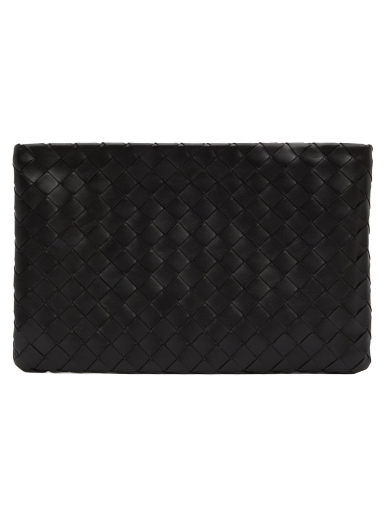 Handväska Bottega Veneta Medium Flat Pouch Svart | 608232 VCCP9