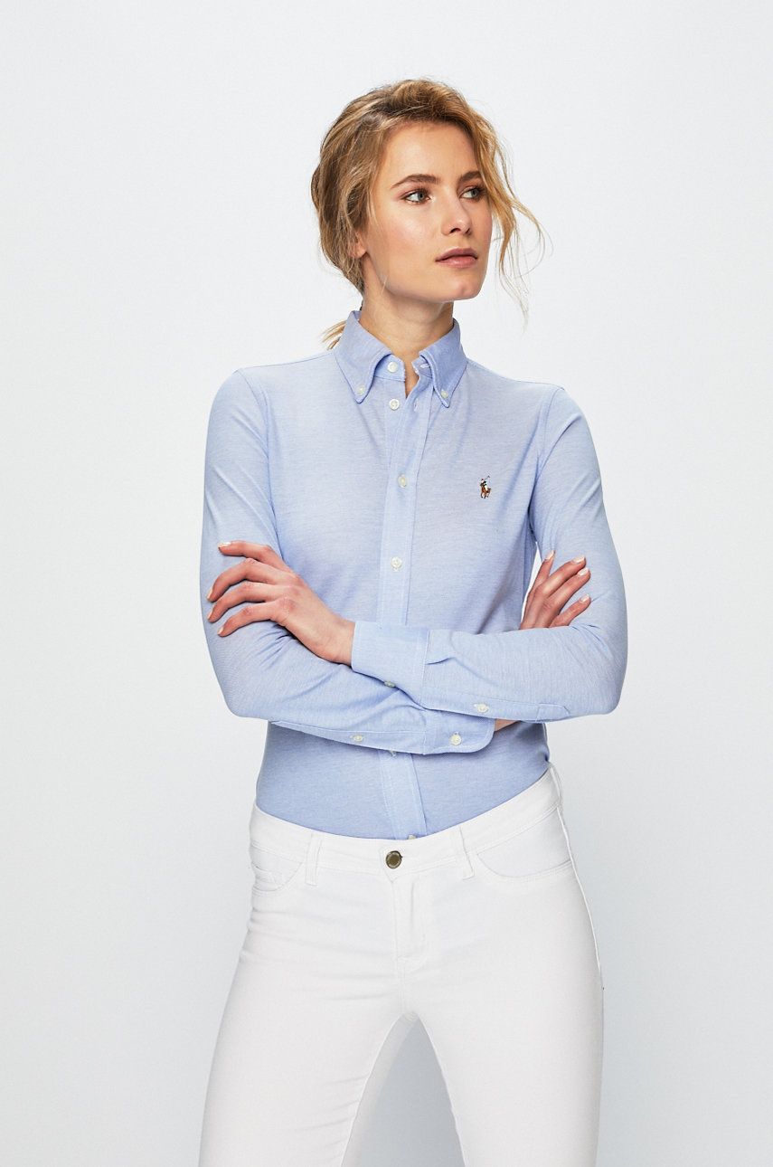 Skjorta Polo by Ralph Lauren Slim Oxford Shirt Blå | 211664427001, 0