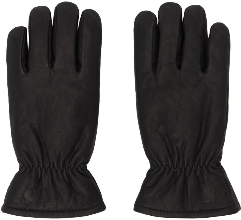 Handskar Carhartt WIP Leather Gloves With Elastic Wrist Svart | I030900