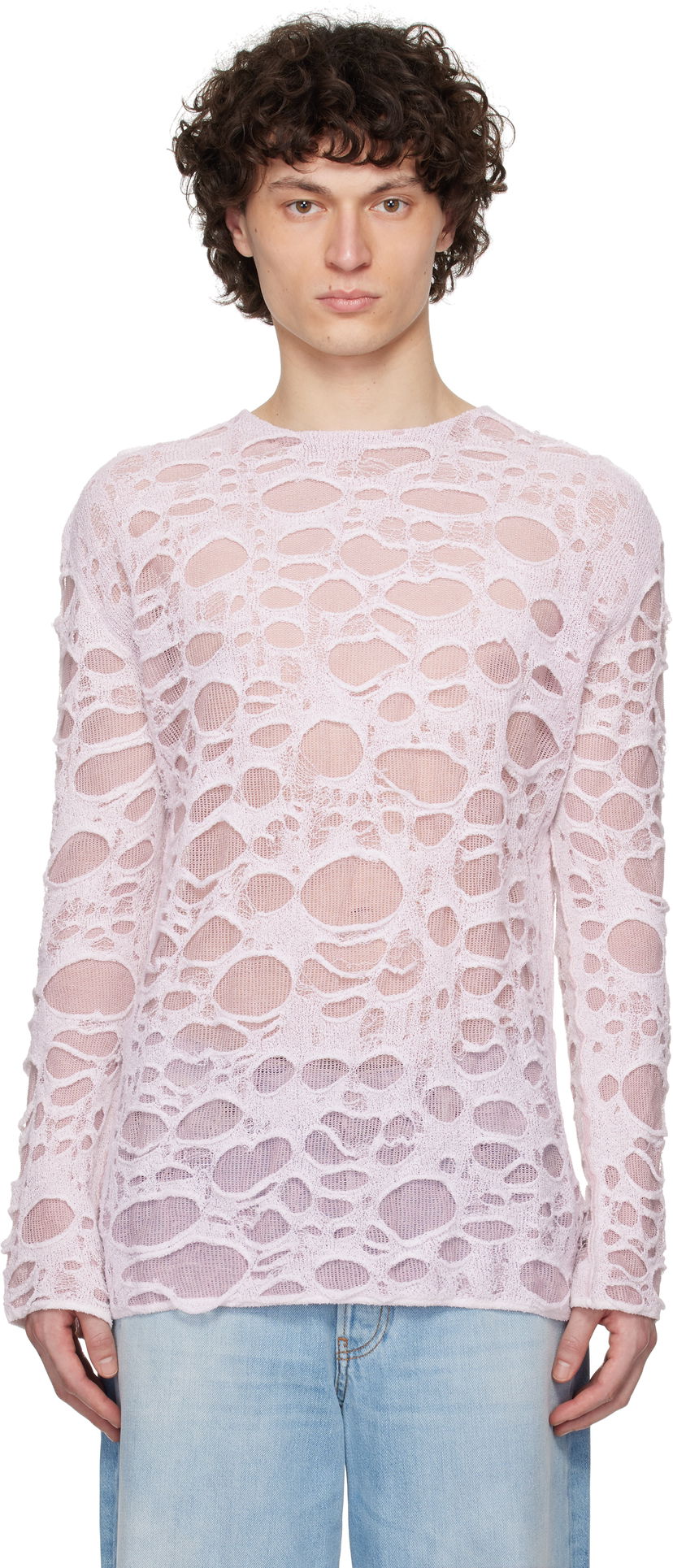 Sweater Acne Studios Acne Studios Layered Knit Sweater Rosa | B60362-