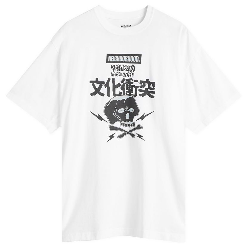 T-shirt Neighborhood Men's Rebel Dread Hardware T-Shirt Size Small Vit | 242PCDRN-ST03S-WHT