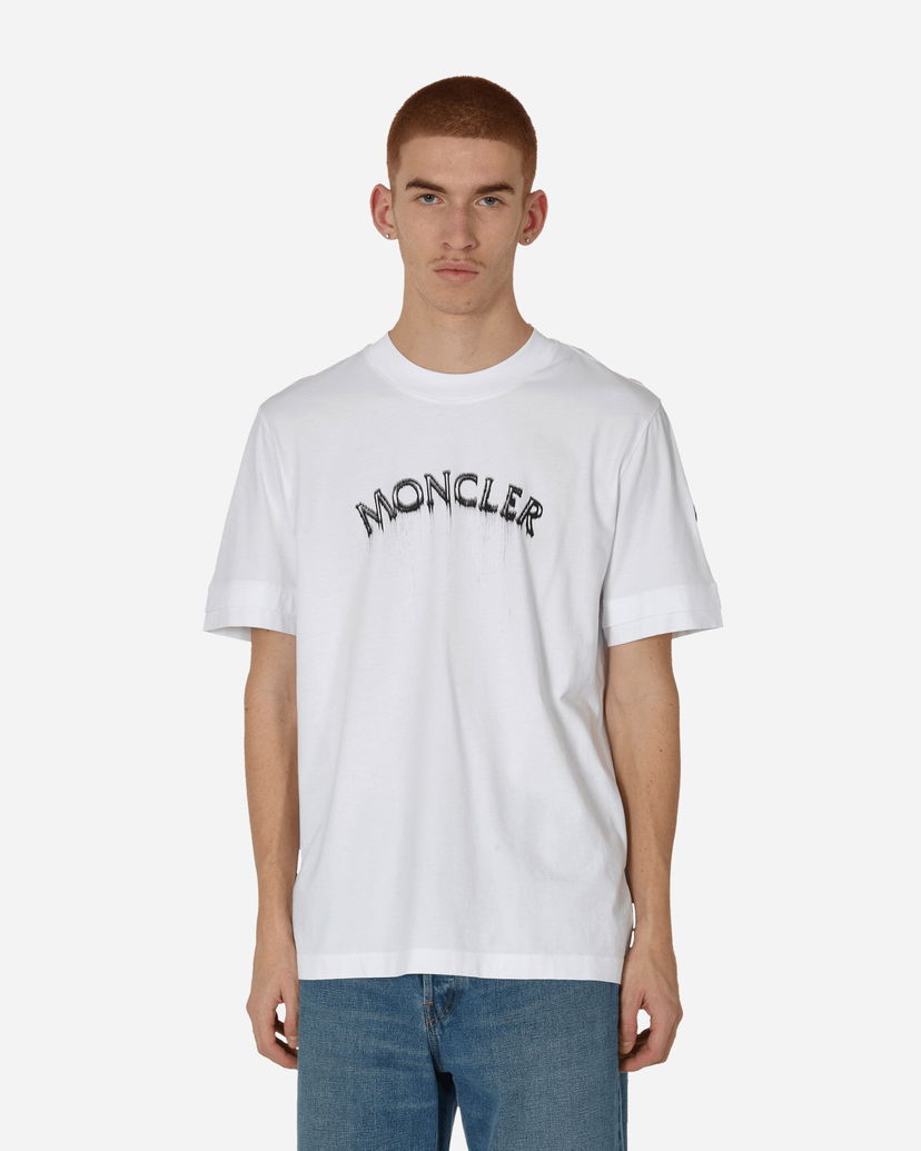 T-shirt Moncler Matt Black Logo T-Shirt Vit | 8C0000289A17 001