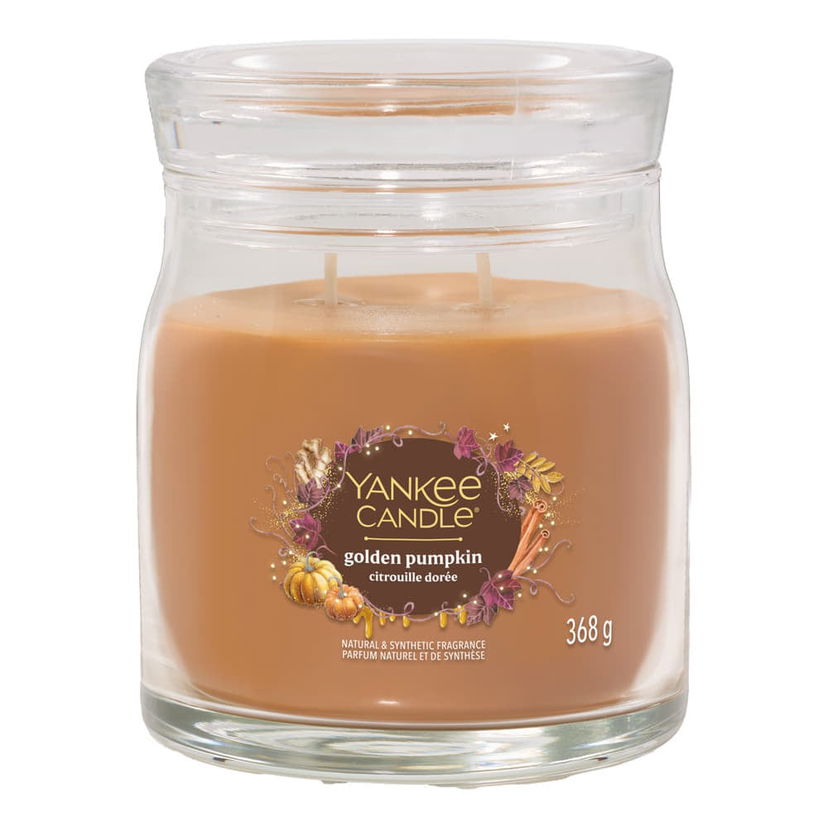 Ljus Yankee Candle Signature Medium Jar 2 Wicks Golden Pumpkin Natural & Synthetic Fragrance 368 g Orange | 43499