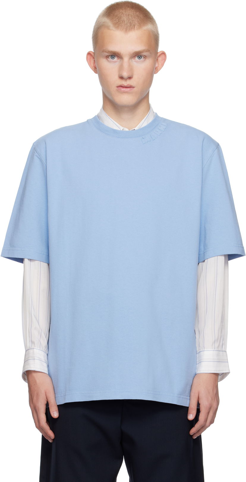 T-shirt Marni Oversized T-shirt Blå | HUMU0287X0 UTC406