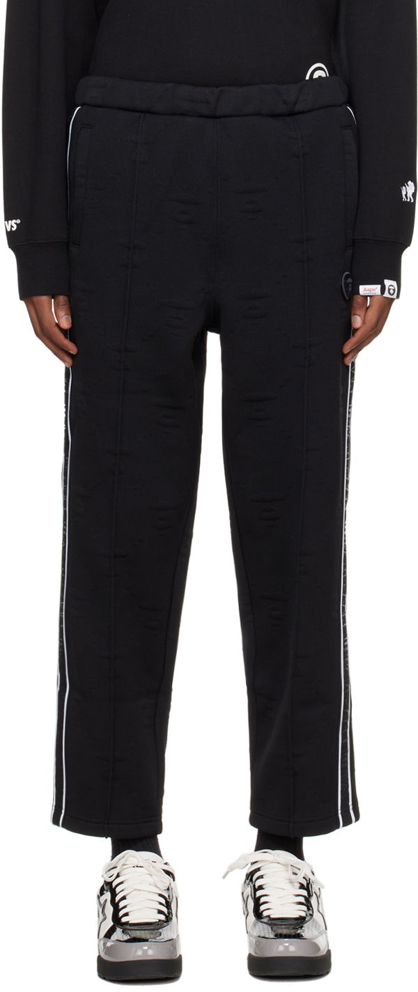 Träningsbyxor AAPE by A Bathing Ape AAPE by A Bathing Ape Jacquard Sweatpants Svart | AAPPTMA644XXLBKX