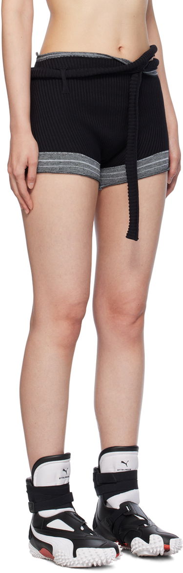 Shorts Ottolinger Ottolinger Ribbed Tie-Waist Shorts Svart | 708502, 1