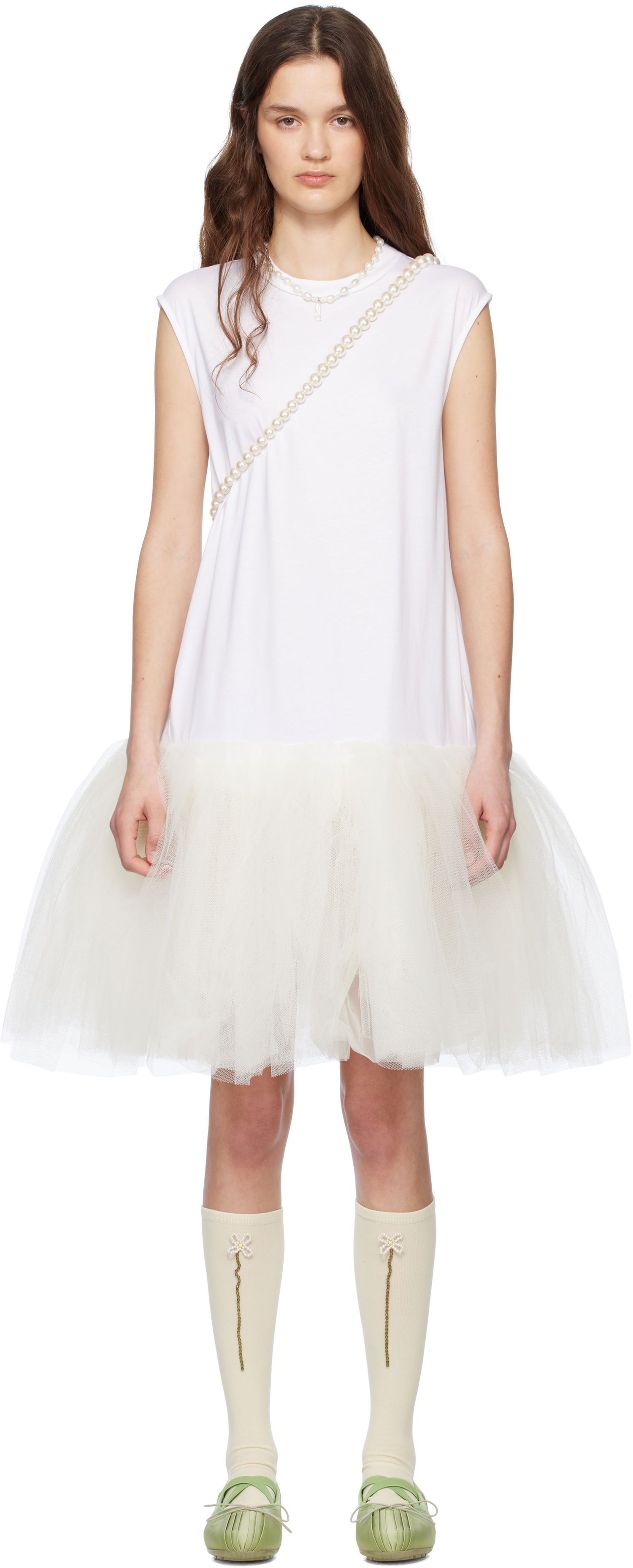 Klä Simone Rocha Simone Rocha Relaxed Ballet Tutu Midi Dress Vit | 7396 0553, 0