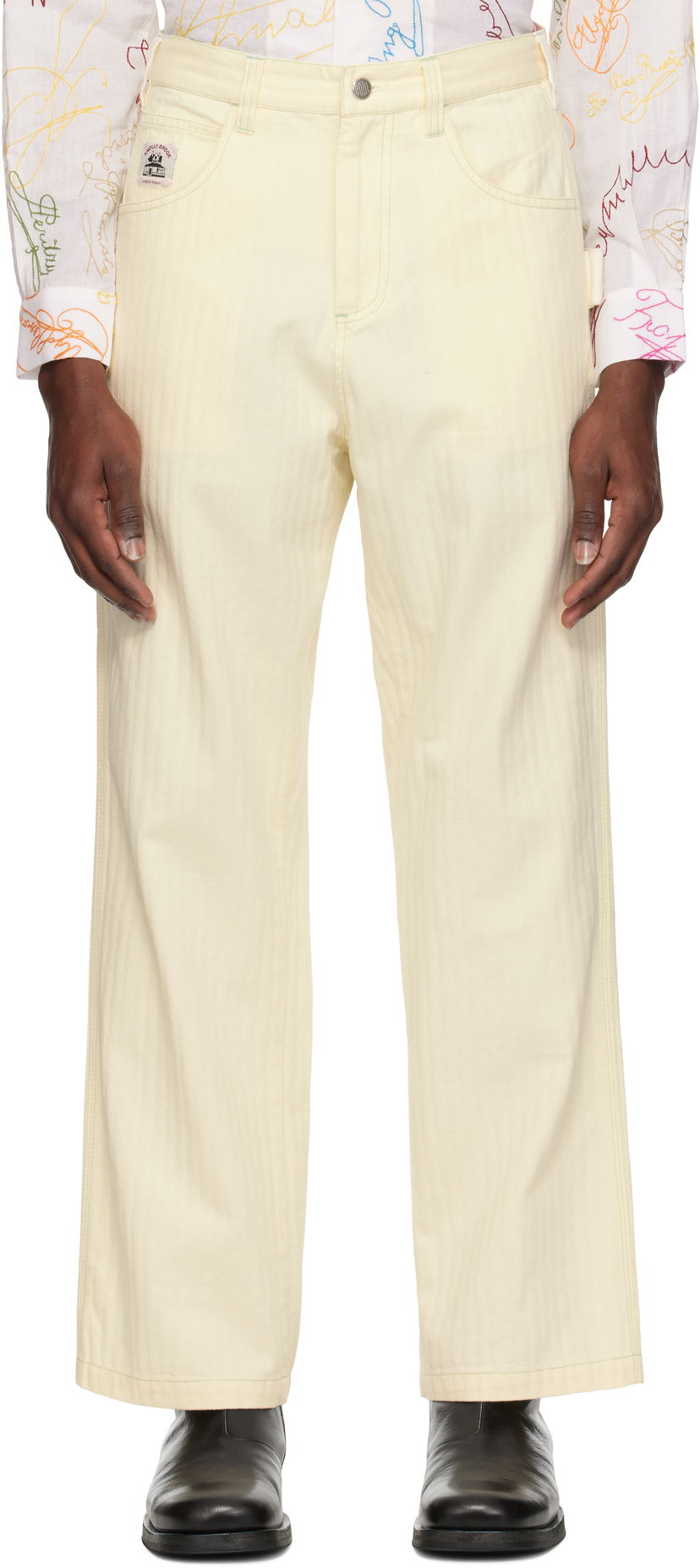 Jeans Bode Bode Greenskeeper Knolly Brook Trousers Gul | MRS25BT004