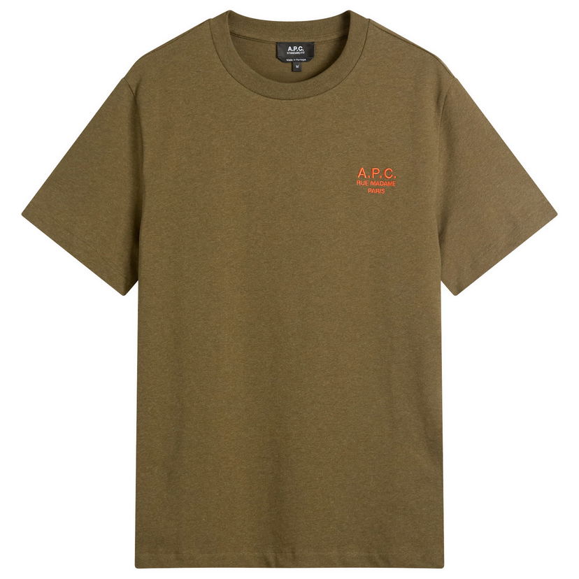T-shirt A.P.C. Men's Rue Madame Logo T-Shirt, Size Small Grön | COHBU-M26388-JMG