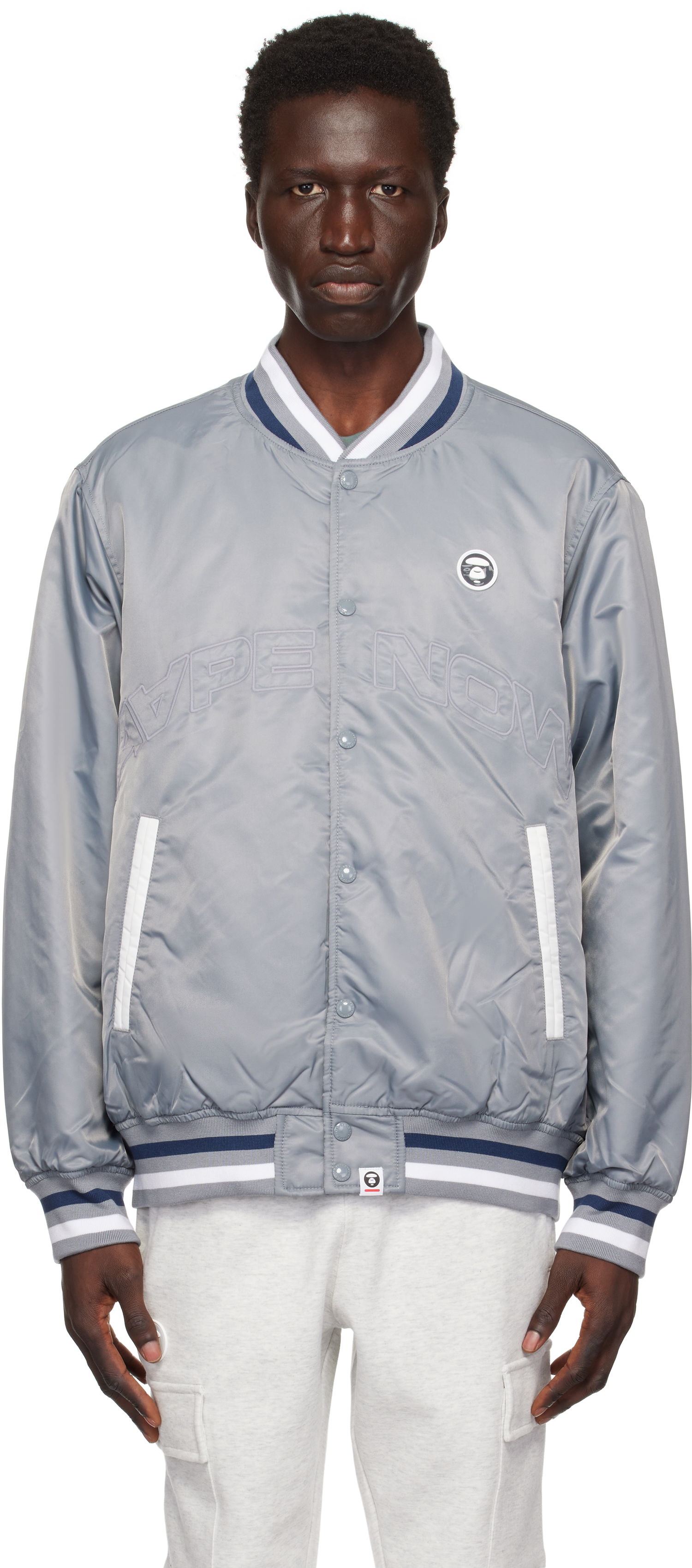 Bomberjacka AAPE by A Bathing Ape AAPE by A Bathing Ape 'AAPE Now' Bomber Jacket Grå | AAPJKM7656XXNGYL, 0
