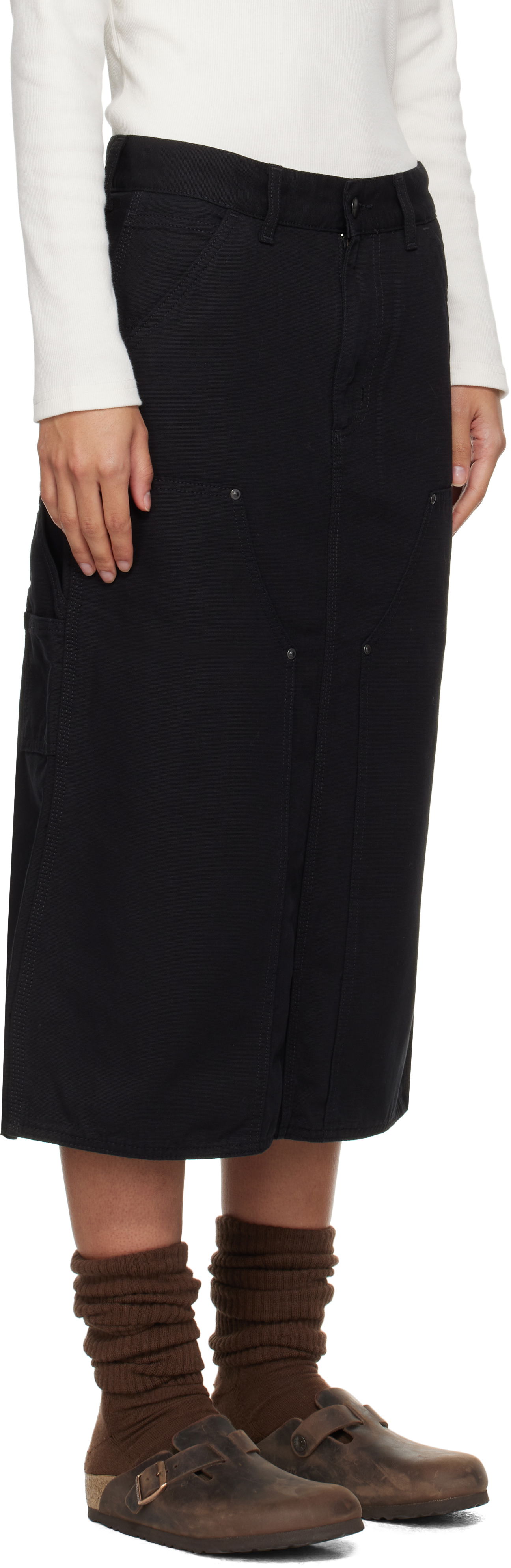 Kjol Carhartt WIP Double Knee Midi Skirt Svart | I033773 8902, 1