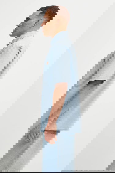 Skjorta MAISON KITSUNÉ Maison Kitsuné Relaxed Short Sleeve Shirt Blå | OM00424WC5006, 4