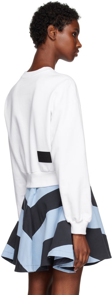 Sweatshirt We11done Cropped Graphic Sweatshirt Vit | WD-TS3-22-860-W-WH, 2
