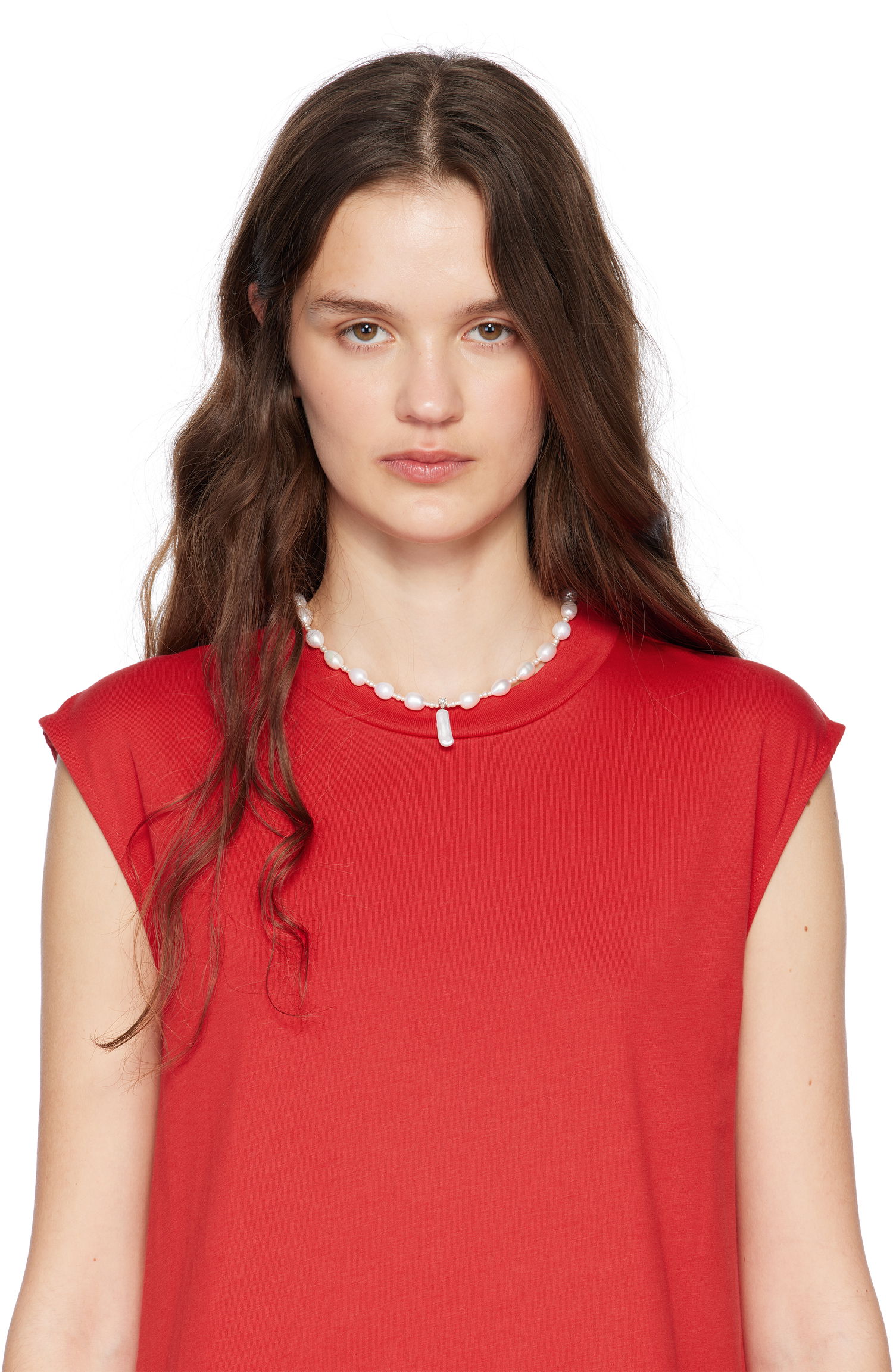 Halsband Simone Rocha Simone Rocha Staccato Pendant Pearl Necklace Vit | NKS82 0913, 1