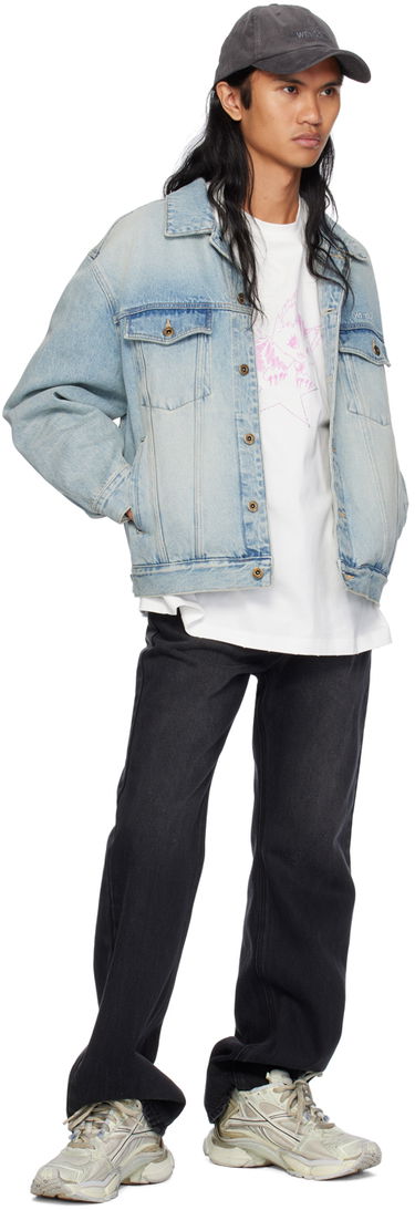 Jacka We11done Washed Denim Jacket Blå | WD-DJ2-24-345-M-SK, 3