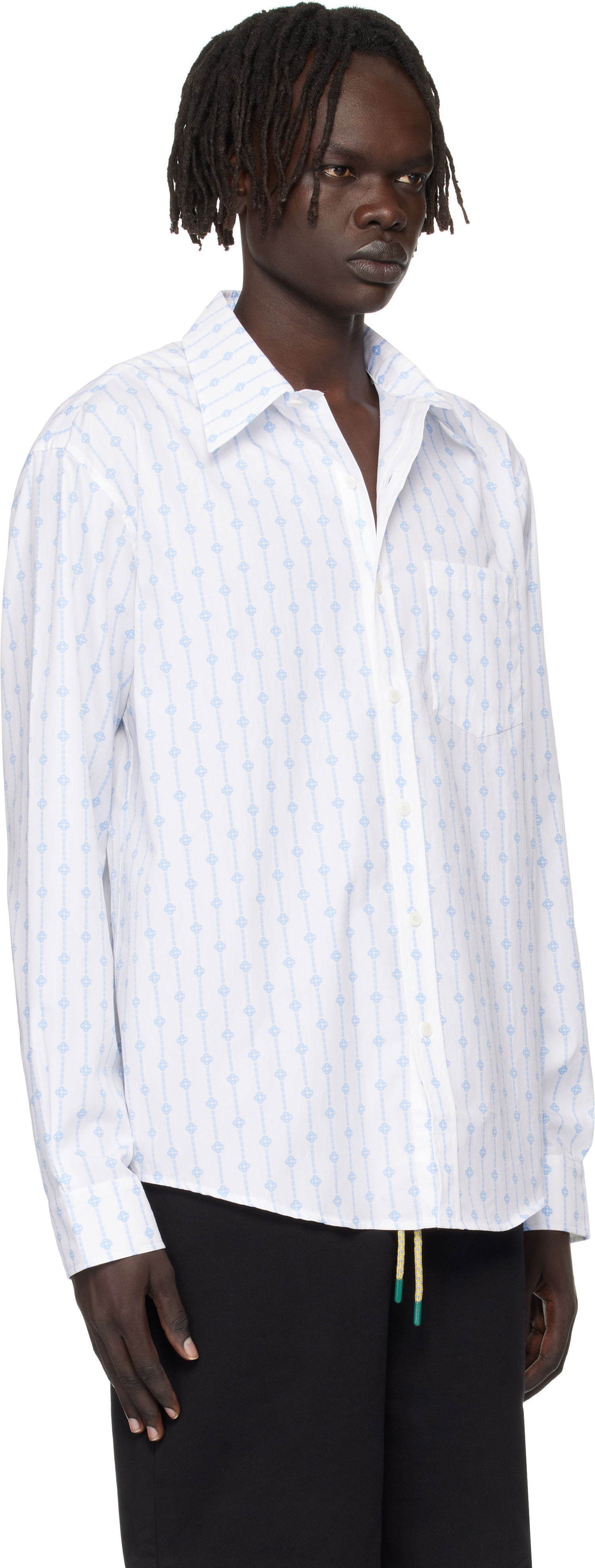 Skjorta Casablanca Casablanca Monogram Oxford Shirt Vit | MPF25-SH-155-01, 1