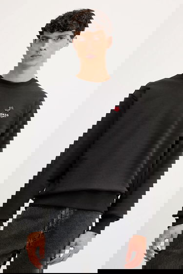 Sweatshirt KENZO Kenzo Crewneck Sweatshirt with Applique Svart | FF65SW2604MC, 0