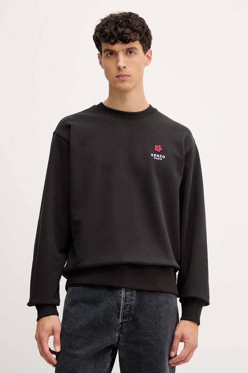 Sweatshirt KENZO Kenzo Crewneck Sweatshirt with Applique Svart | FF65SW2604MC