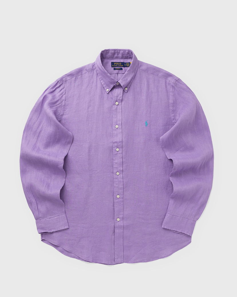 Skjorta Polo by Ralph Lauren Long Sleeve Linen Custom Fit Button-Down Sport Shirt Purpur | 710966294028