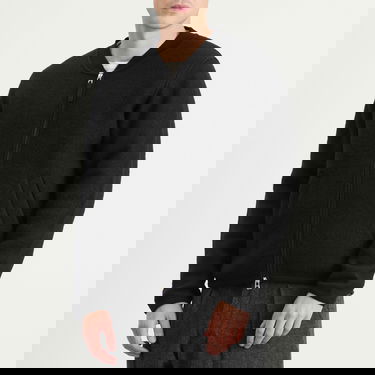 Bomberjacka Universal Works Wool Fleece Zip Bomber Jacket Svart | 00018-BLK, 2