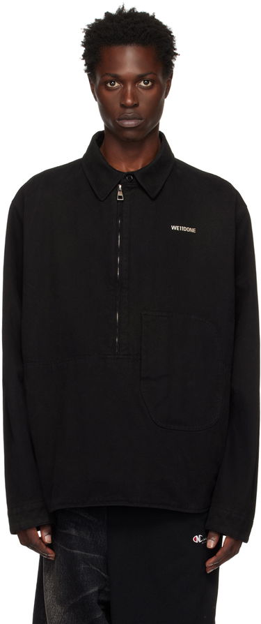 Skjorta We11done Designer Half-Zip Oversized Shirt Svart | WD-SH3-22-157-U-BK, 0