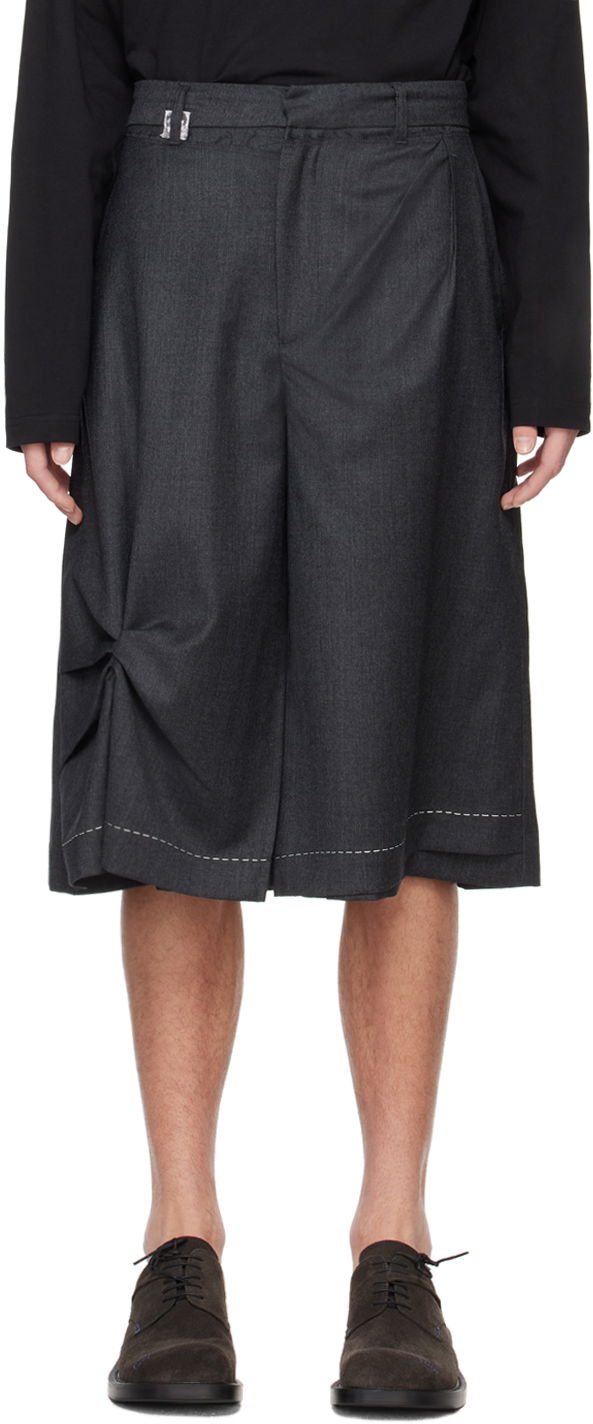 Shorts ADER ERROR Pleated Wide Leg Shorts Grå | BN01SSBT0206GR