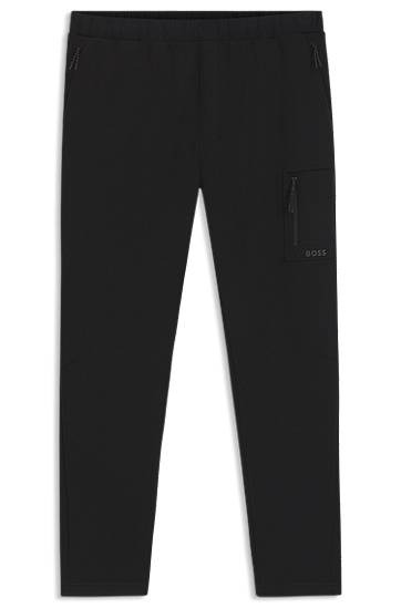 Träningsoverall BOSS Regular-Fit Tracksuit Bottoms with Reflective Details Svart | 50543913