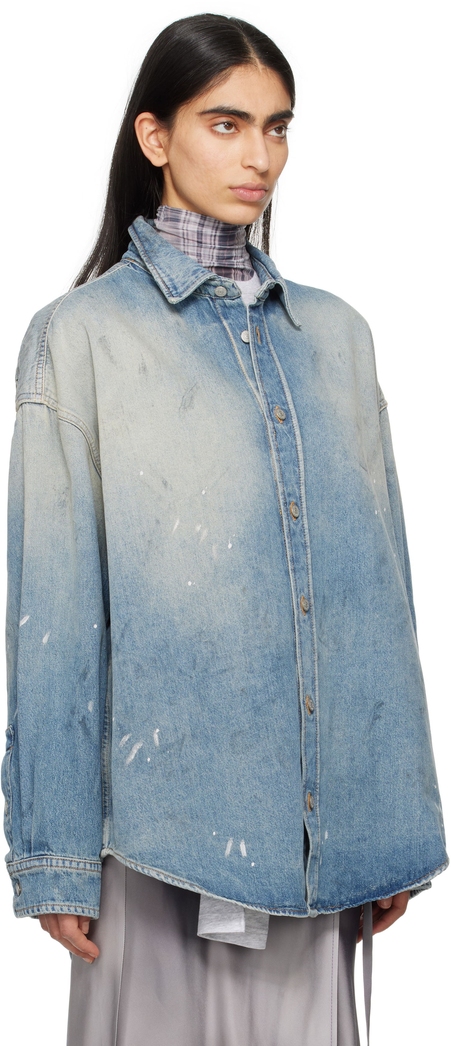 Skjorta Acne Studios Acne Studios Button-Up Denim Shirt Blå | CB0103-, 1