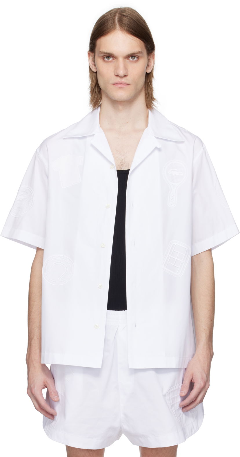 Skjorta Lacoste Lacoste Runway Relaxed Fit Badge Shirt Vit | CH6843