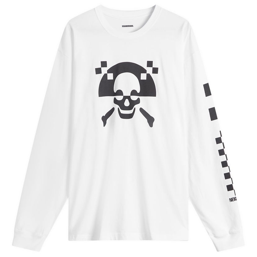 T-shirt Neighborhood Neighborhood LS-5 Long Sleeve T-Shirt, Size Large Vit | 242PCNH-LT05-WHT